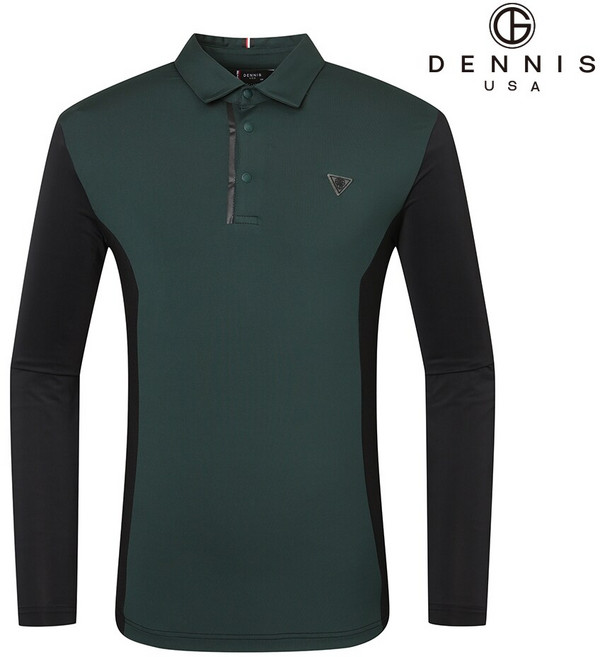 [인기상품재입고] 데니스골프 25SS 남성 투톤 라인배색 냉감소매 긴팔카라티_NAQMMTS022