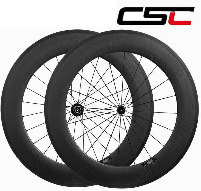 CSC 88림 카본 자전거 클린처 프론트 리어 바이크 휠셋 무광 뚱림 트랙 700C 픽시, B. 50 후륜 개방 림 브레이크