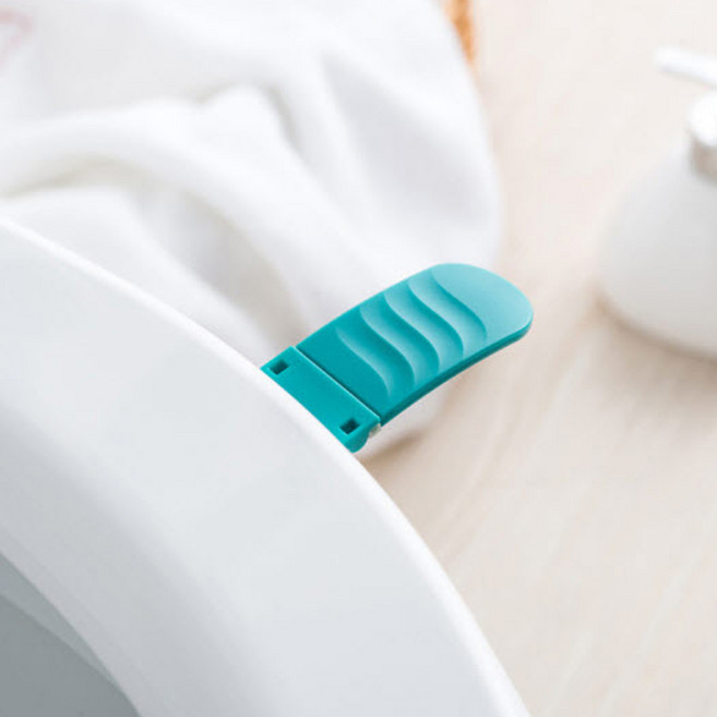 위생 접이식 유아 변기 커버 손잡이 변기물통뚜껑, 변기손잡이, 옐로우