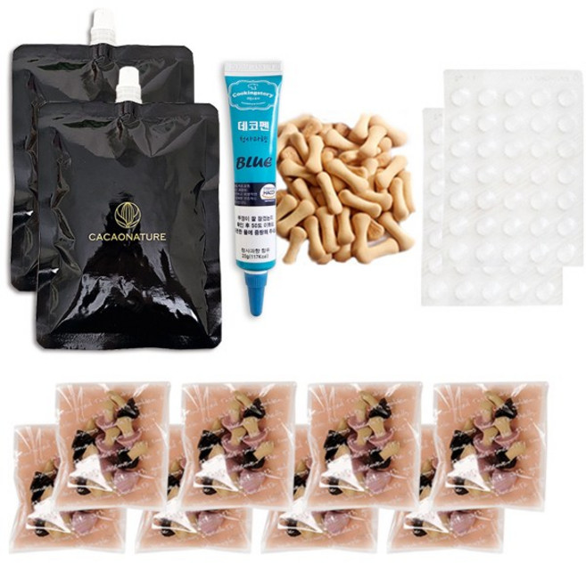 쿠킹스토리 파우치초콜릿으로 쉽게 만드는 초코송이 만들기세트 290g, 6종, 1세트