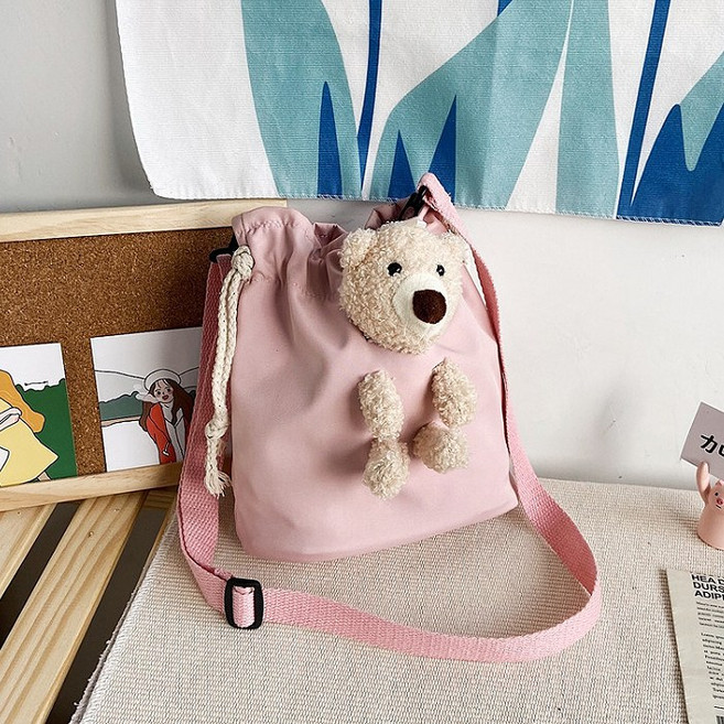 소풍 곰돌이조임끈 미니백 크로스백 핸드폰가방