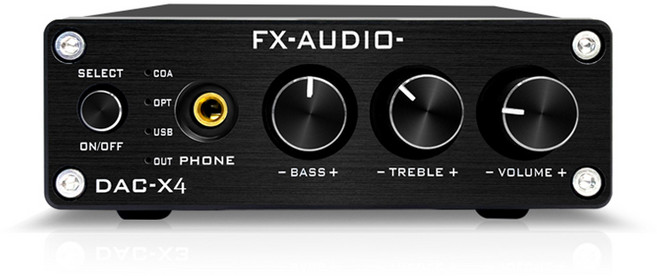 FX-AUDIO DAC-X4 全新DAC耳擴 支援光纖USB同軸輸入 公司貨保固一年 提升耳機音質, 無光纖線