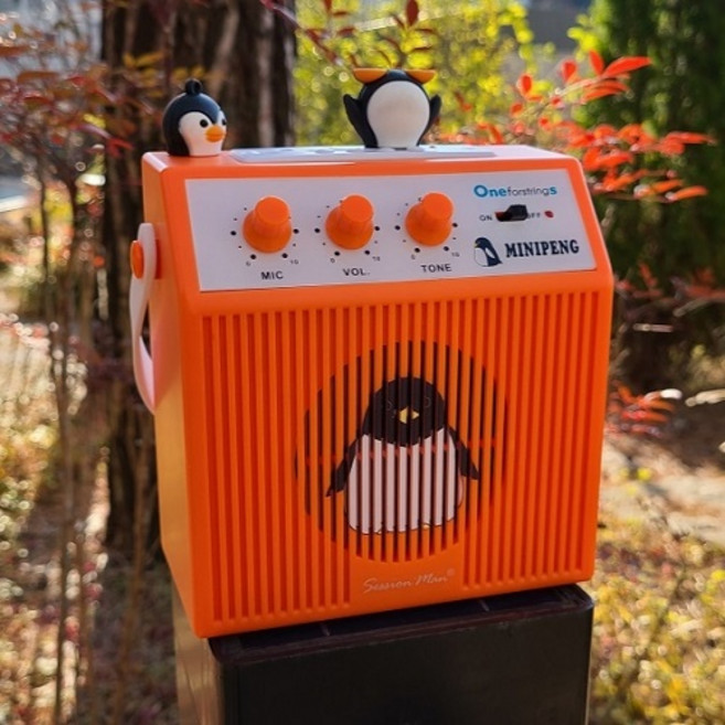 가정용 휴대용 미니앰프 칼림바 우쿨렐레 기타 엠프 미니펭 MINIPENG AMP 악기 앰프 5W, 오랜지, 1개