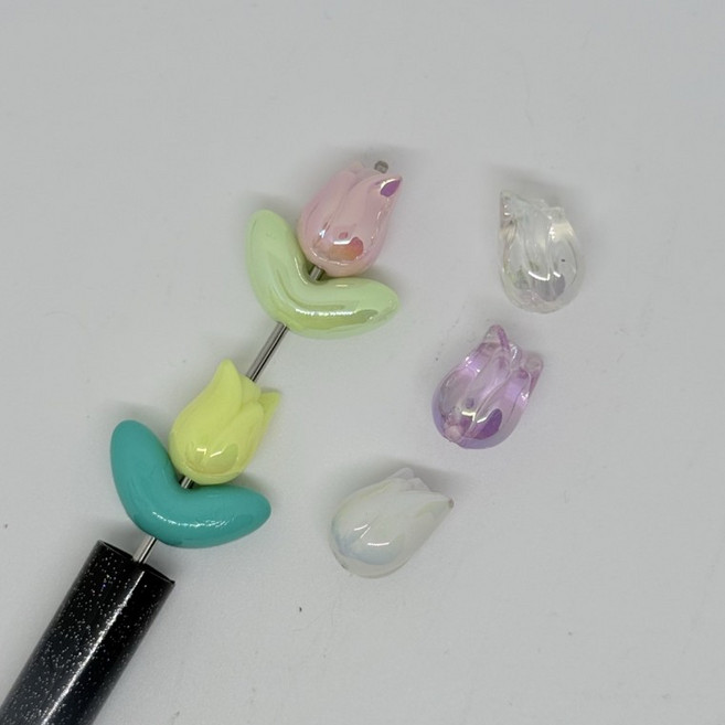 B153 볼펜꾸미기 볼꾸 동대문 꾸미기 DIY 파츠 꽃 잎사귀 튤립 플라워 장미 봄, 1개, 꽃(색상랜덤)