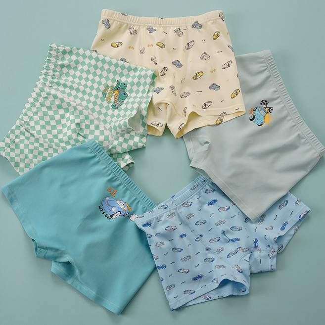 [빌도르] 레이싱 5매 남아 드로즈 사각 아동 키즈 어린이 팬티 세트