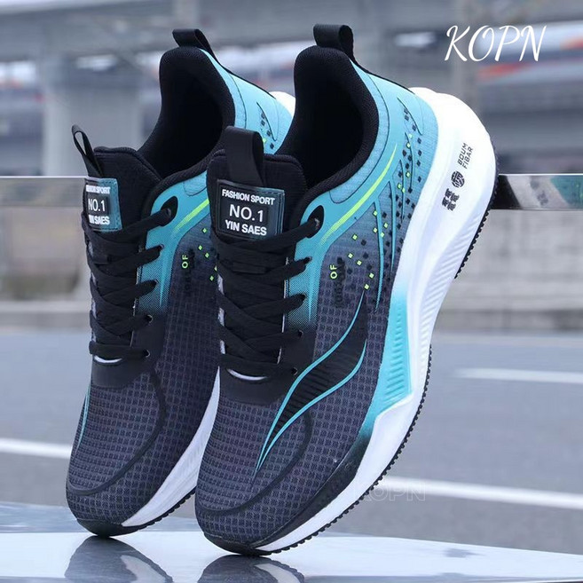 KOPN 운동화 남자 여름 망면 통기 러닝화 청소년 패션 두꺼운 바닥 가볍고 편안한 남자화