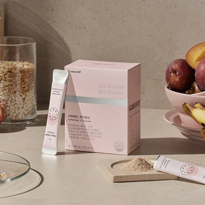 탄수화물 분해 소화 효소 다이어트 특허 유산균 식이섬유 캔틴나인 서퍼데이 브이효소, 1박스, 30회분