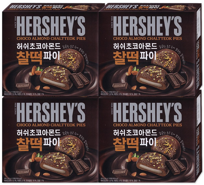 허쉬 초코 아몬드 찰떡파이, 220g, 4개