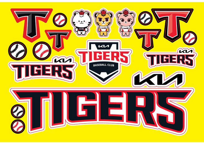 [KIA타이거즈] 야구 KBO 응원봉 자동차 스티커, 1장, KIA타이거즈 무광