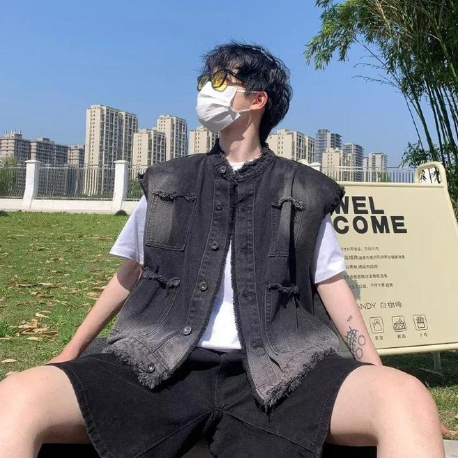 牛仔背心 簡約設計