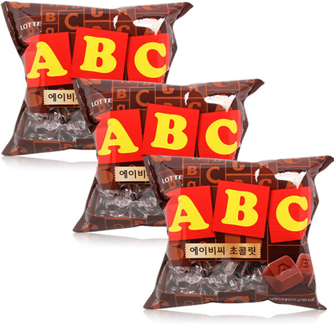 롯데웰푸드 ABC 초콜릿, 200g, 3개