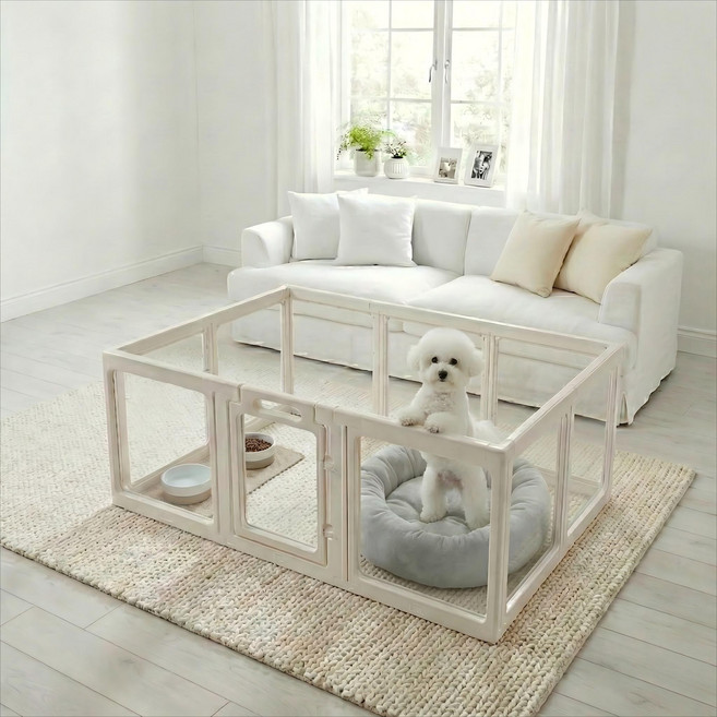 펫인꼬 강아지 울타리 반려견 펜스 강아지펫룸, 1개, 화이트