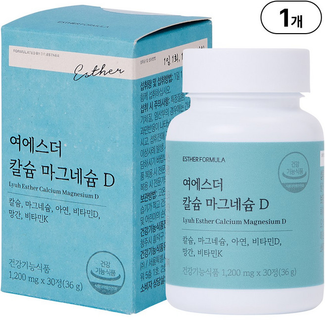 여에스더 칼슘 마그네슘 D l 뼈 건강 필수영양소 l 국민영양 프로젝트, 1개, 30정