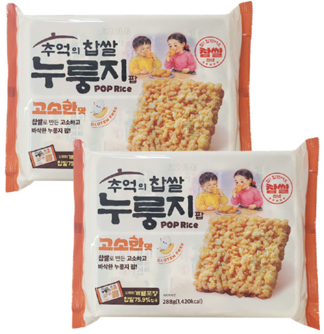 추억의 찹쌀 누룽지 팝 고소한맛 12p, 2개, 288g