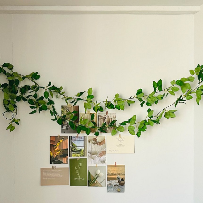 연지마켓 조화 넝쿨 가랜드 장식 플랜테리어 소품, 01 장미잎덩굴 1.95m 2입, 1개