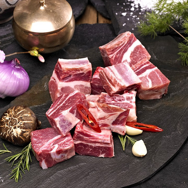 봄날한돈 돼지갈비 국내산 돈갈비 1kg 냉동 찜용 찜갈비용, 3개