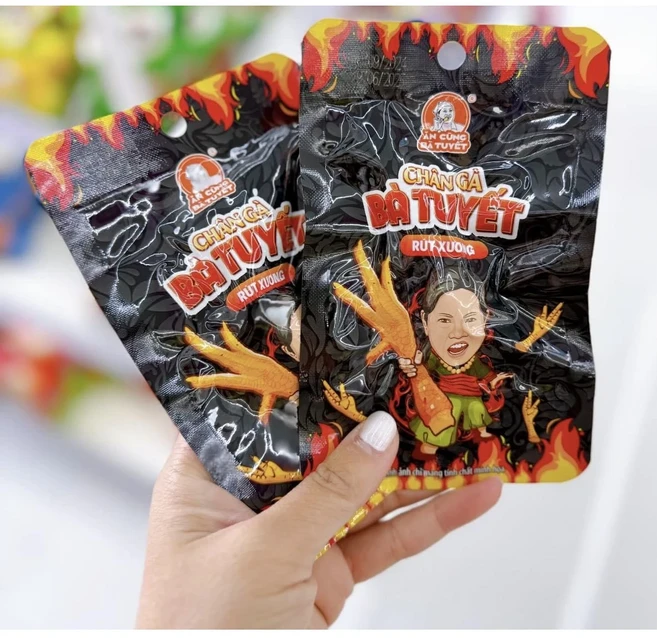 an cung ba tuyet chan ga ba tuyet (rut xuong) 베트남 양념 닭발, 10개, 25g