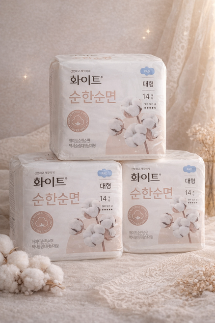 화이트순한순면맥시슬림대형날개형, 대형, 14개입, 3개