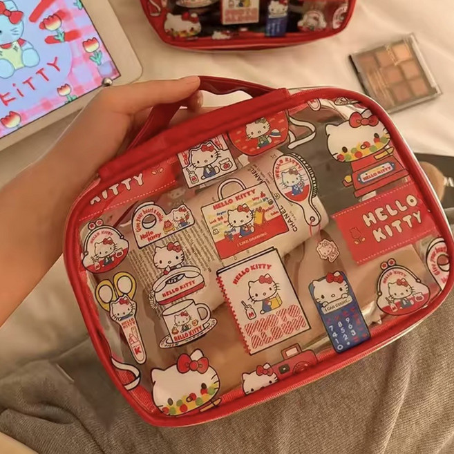 헬로키티 미니 투명 다용도 소품 파우치