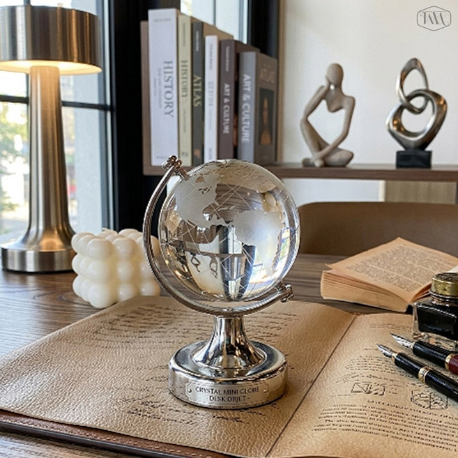 미니 지구본 장식용 크리스탈 지구본 책상 인테리어 소품 오브제