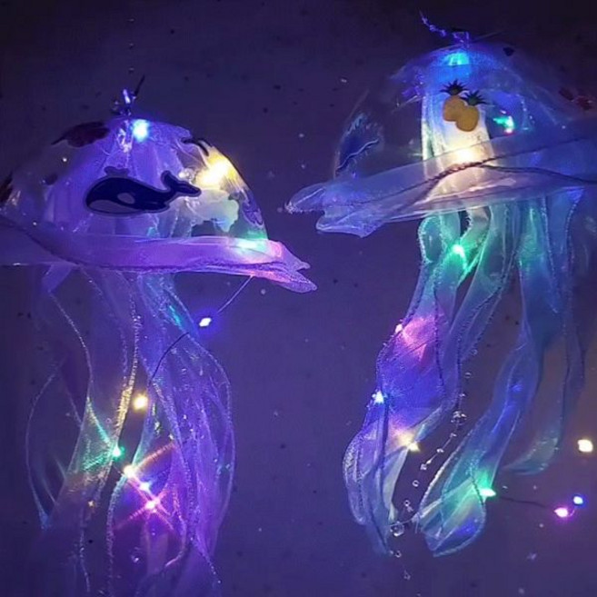 오렌지몰 여름미술활동 여름스티커 LED 해파리 장식만들기키트, 여름 스티커 (투명)