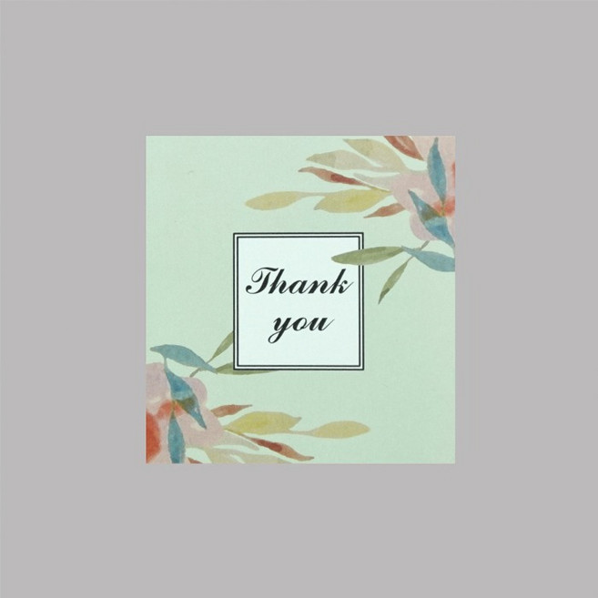 캔들나라 THANK YOU 수채화 민트 스티커 5매 10매, 10장