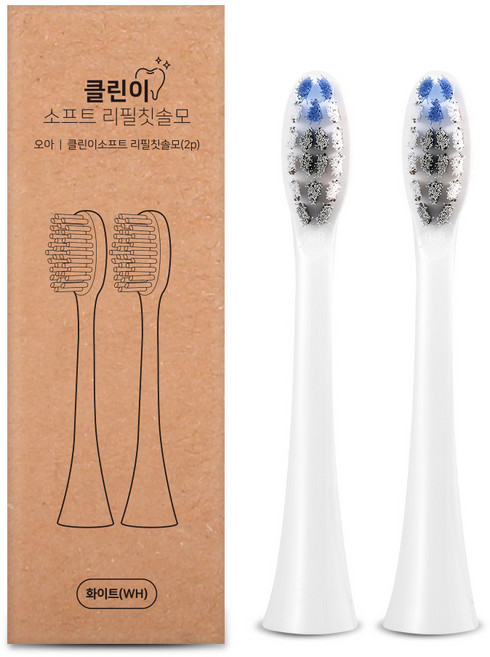 오아 클린이소프트 시리즈 전용 프리미엄 리필 구성품, 2개, 일반모 화이트 E0185