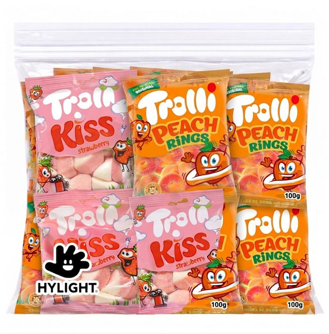 하이라이트 딸기맛/복숭아맛 얼려먹는 젤리 과자 박스 #3, 100g, 8개