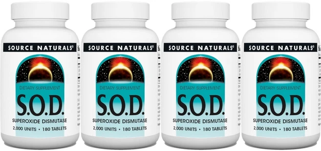 Source Naturals 소스내추럴스 SOD 슈퍼옥사이드 디스뮤타제 250mg 테블릿, 180정, 4개 - 쿠팡