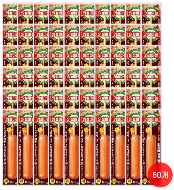 롯데햄 의성마늘 프랑크 소시지, 70g, 60개