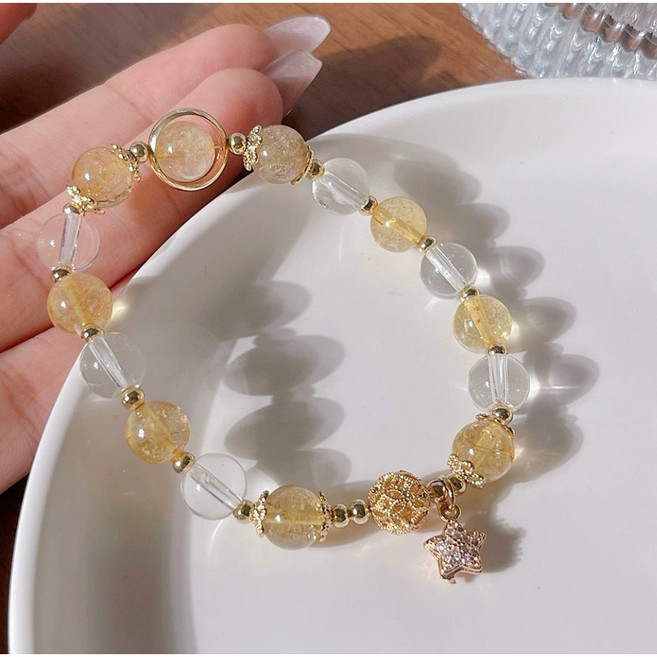 黃水晶手鍊 貔貅手鍊 水晶手鍊 手鏈 手串 幸運手環