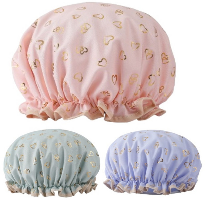 이중방수 샤워 헤어캡, 3개