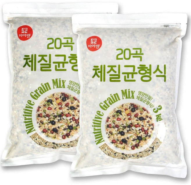 미이랑 체질균형식 3kg x 2봉 100% 국산 균형혼식 20가지의 영양곡, 2개