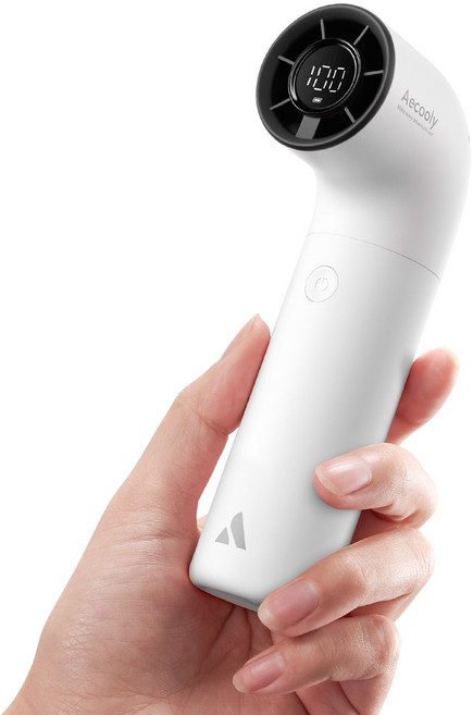 Aecooly 휴대용 선풍기 미니 무선 초강력 급속 냉각 손풍기, 화이트, Aero, 1개