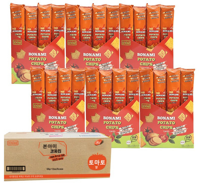 무배] 본아미(bonami) 감자칩 68g 토마토맛 한박스 ( 토마토맛 총 72봉 ), 72개