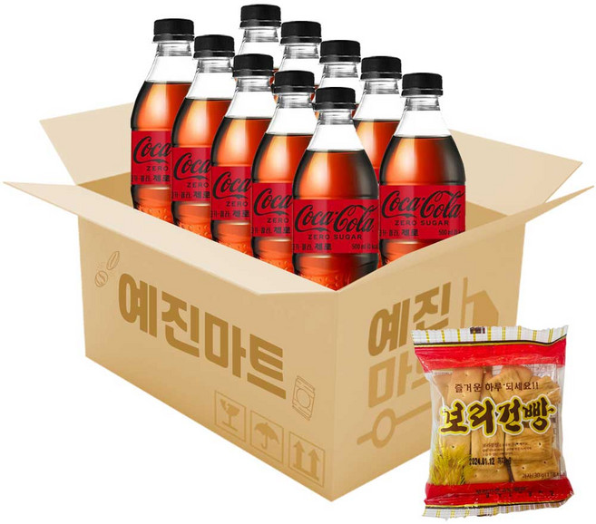 예진마트 코카콜라 제로 업소용 500ml x 10페트 pol*96474dv, 코카콜라 제로 업소용 500ml x 10PET, 10개