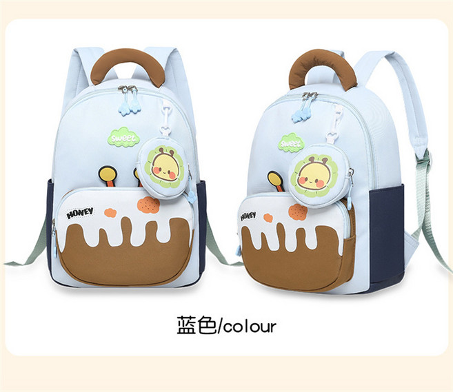 卡通男女童兒童書包小學生輕便1-6年級大容量雙肩包減負學校揹包, 1個, 藍色:個