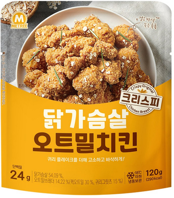 미트리 닭가슴살 오트밀치킨 크리스피, 120g, 30개