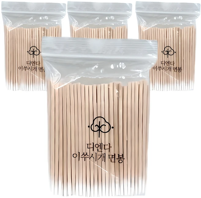 디엔다 다용도 이쑤시개 뾰족 면봉, 100개입, 4개 - 쿠팡