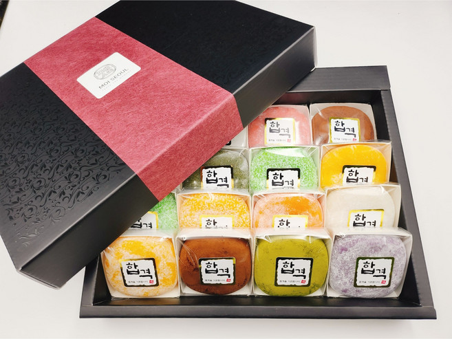 [모이서울] 수능 합격떡 고급 수제과일모찌 혼합선물세트 (선물박스포장) 간식 답례품, 24개, 55g