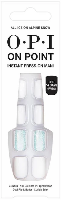 OPI 온 포인트 프레스 네일 숏 라운드 클래식 액센트 아트 24 카운트 위드 마니 오래 지속되고 재사용 가능하며 손상되지 않음, Squoval - 쿠팡