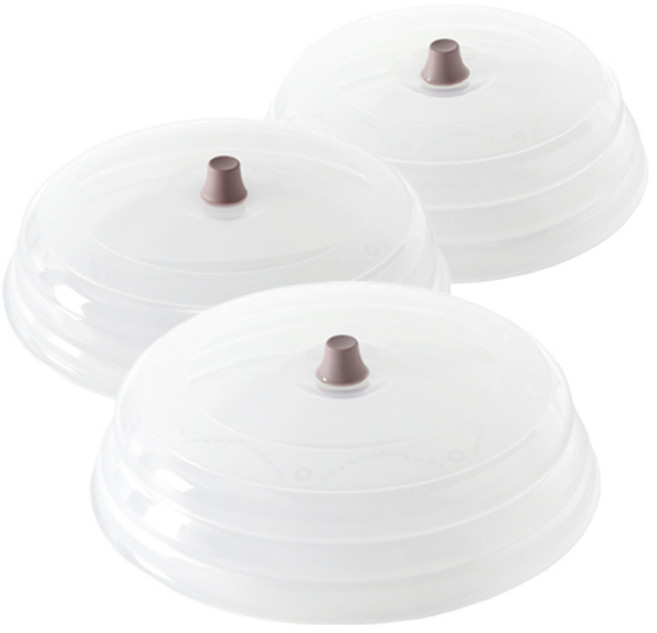 홈하우스 실리콘 전자레인지 뚜껑 폴딩 덮개 3종, 18cm+21cm+25cm, 1세트