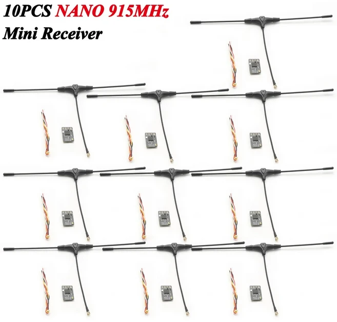 10PCS ELRS 915MHz 2.4G 나노 수신기 (T형 안테나 포함) RC 장거리 레이싱 드론 부품용 Wifi 지원, 02 ELRS NANO 915M 10PC