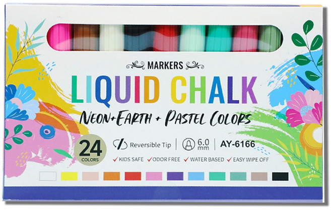 [데스크랩] 듀얼팁 윈도우 블랙보드 마카펜 세트, 1개, 24색