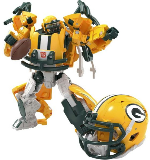 트랜스포머 NFL 캔자스시티 치프스 KC59 로봇에서 헬멧으로 5.5인치 액션 피규어 변경 8세용 축구 장난감 출시, Green Bay Packers