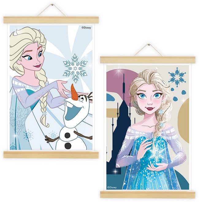 DIY 보석십자수 디즈니 겨울왕국 행잉 20x30, 엘사와 올라프, 1개