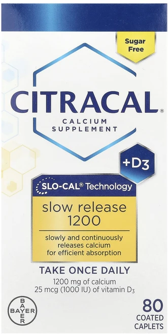 Citracal 칼슘 보충제 + D3 서방형 1200 코팅정 80정, Citracal칼슘보충제D3서방형1200코팅정80정, 1개 - 쿠팡