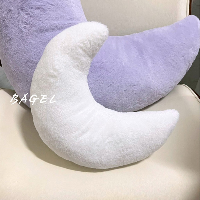 星星抱枕 靠墊 靠枕 午睡枕 觸感柔軟 車用腰靠 坐墊 生日禮物 沙發抱枕 椅墊 靠背 交換, 白色月亮,50公分, 1個