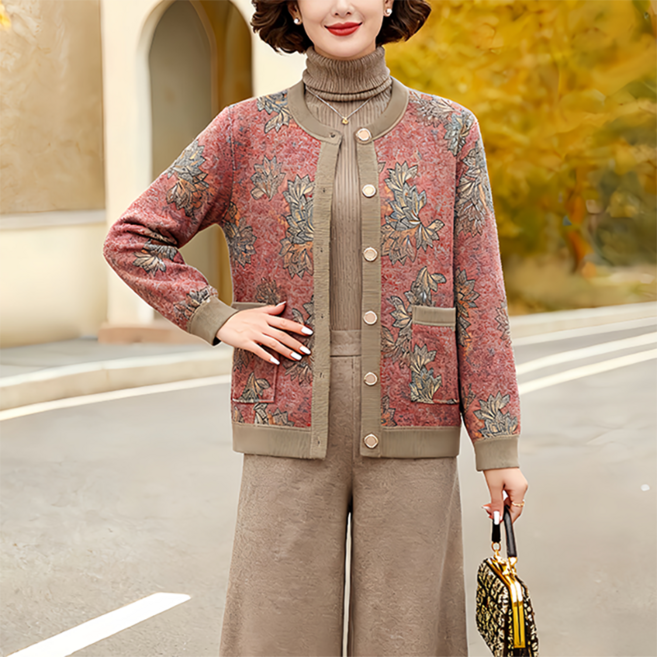 빅사이즈 여성 기모 카디건 보온 아우터 50대 60대 어르신 가볍고 따뜻한 겨울 선물 XINNIX