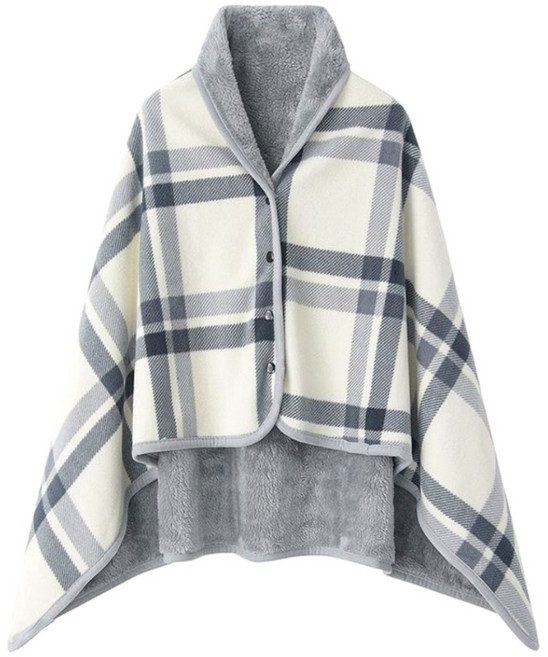 미소라인F 대형 똑딱이 망토담요 140x100cm 무릎담요 치마담요